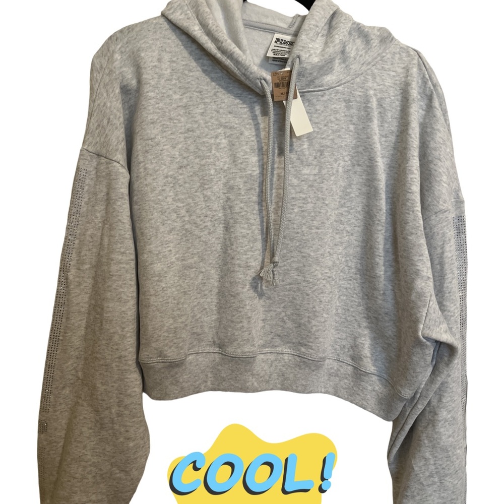 Gray Cropped Hoodie